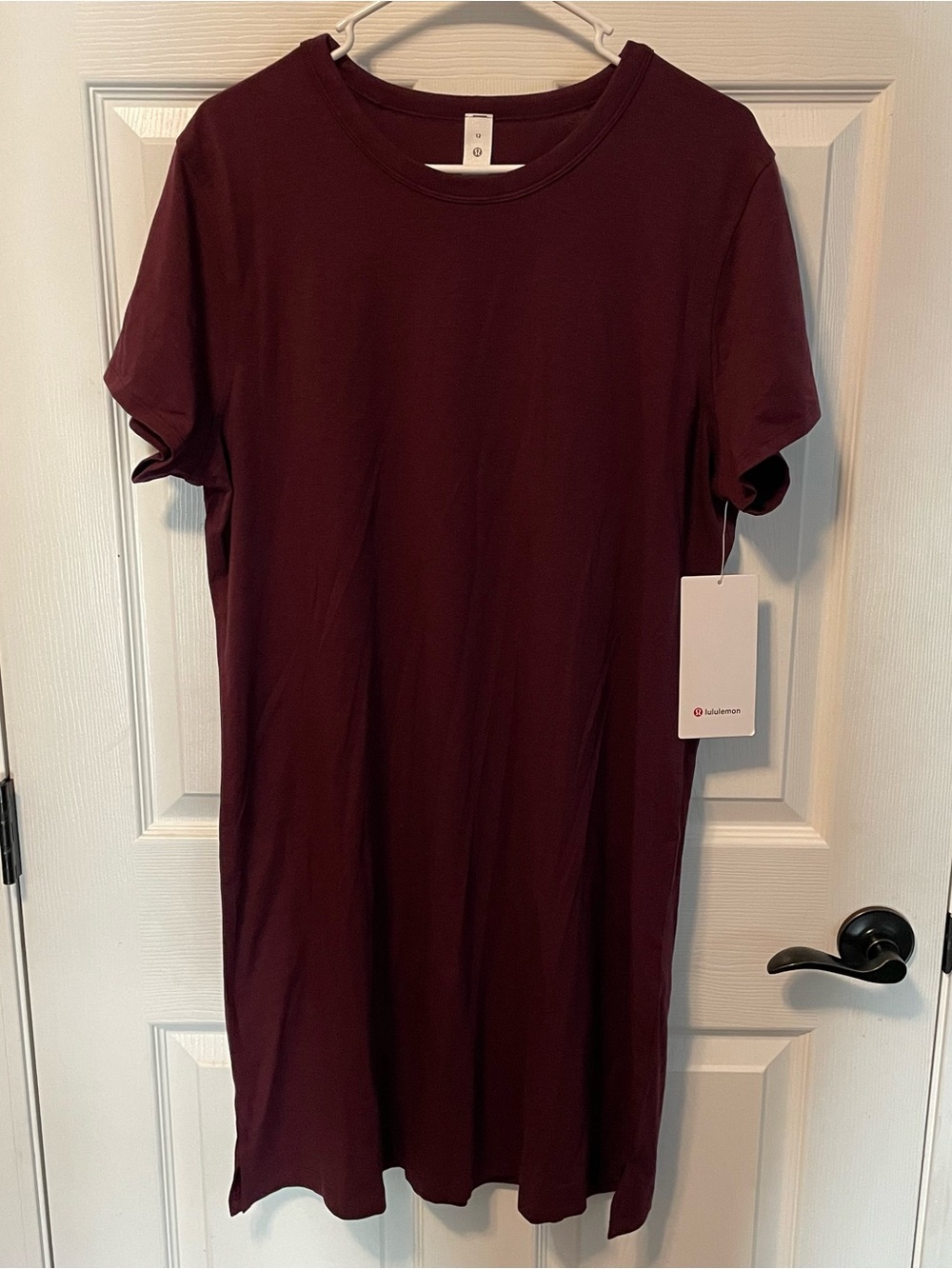 NWT Lululemon Classic Fit Cotton Blend T-Shirt Dress Garnet Size 12